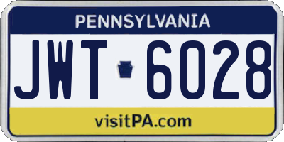 PA license plate JWT6028