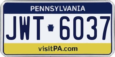 PA license plate JWT6037