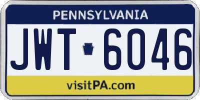 PA license plate JWT6046