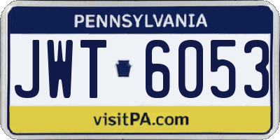 PA license plate JWT6053