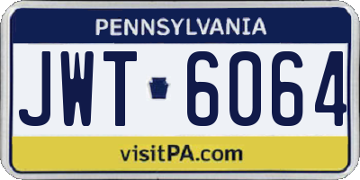 PA license plate JWT6064