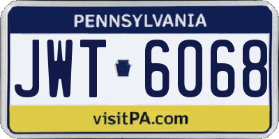 PA license plate JWT6068