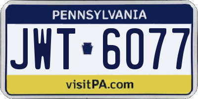 PA license plate JWT6077