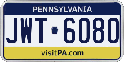 PA license plate JWT6080