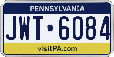 PA license plate JWT6084