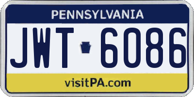 PA license plate JWT6086
