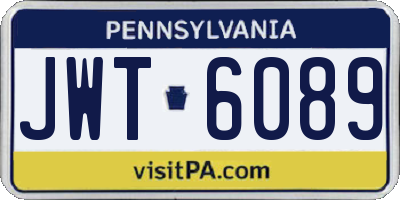 PA license plate JWT6089