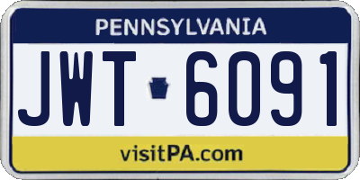 PA license plate JWT6091