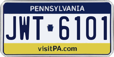 PA license plate JWT6101