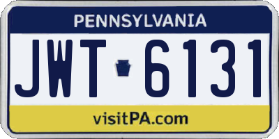 PA license plate JWT6131