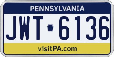 PA license plate JWT6136