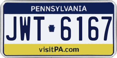 PA license plate JWT6167