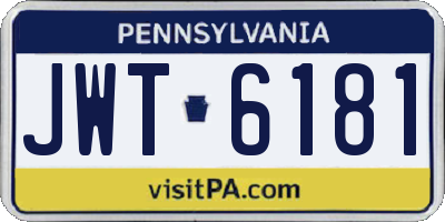 PA license plate JWT6181