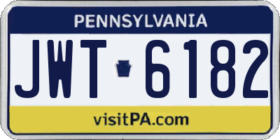 PA license plate JWT6182
