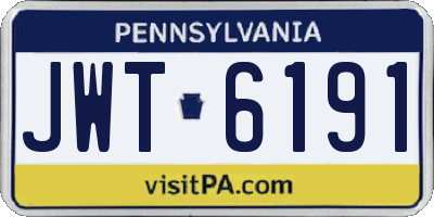 PA license plate JWT6191