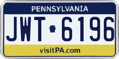 PA license plate JWT6196