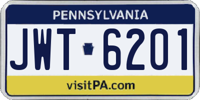 PA license plate JWT6201