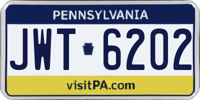 PA license plate JWT6202