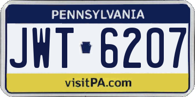 PA license plate JWT6207