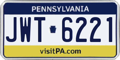 PA license plate JWT6221