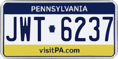 PA license plate JWT6237