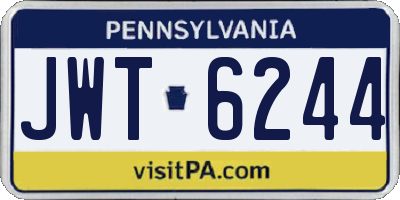 PA license plate JWT6244