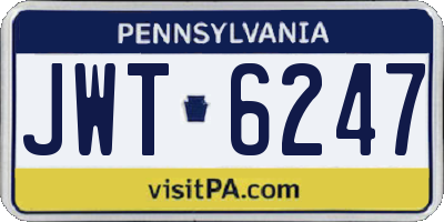 PA license plate JWT6247