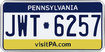 PA license plate JWT6257