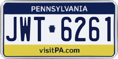 PA license plate JWT6261