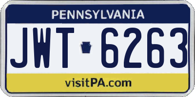 PA license plate JWT6263