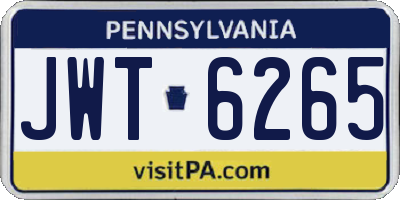 PA license plate JWT6265