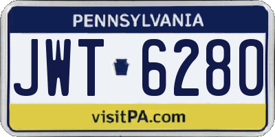 PA license plate JWT6280