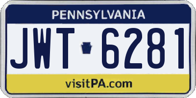 PA license plate JWT6281