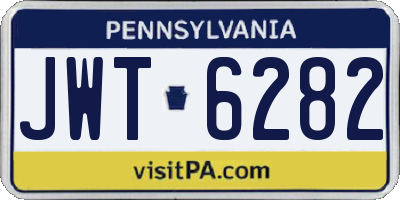 PA license plate JWT6282