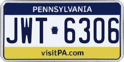 PA license plate JWT6306