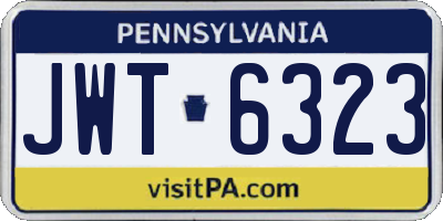 PA license plate JWT6323