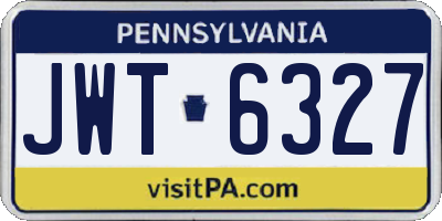PA license plate JWT6327
