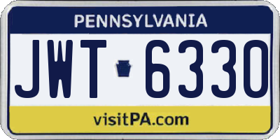 PA license plate JWT6330