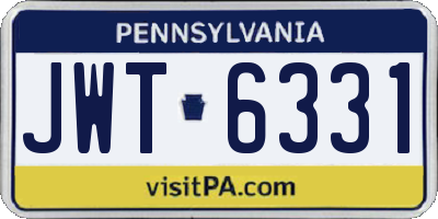 PA license plate JWT6331
