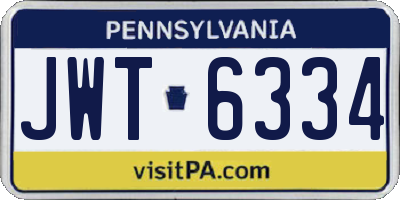 PA license plate JWT6334