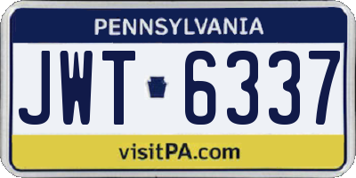 PA license plate JWT6337