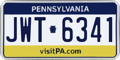 PA license plate JWT6341
