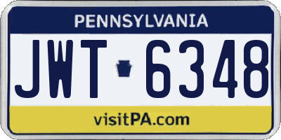 PA license plate JWT6348
