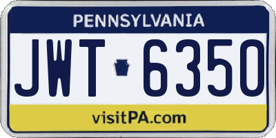 PA license plate JWT6350