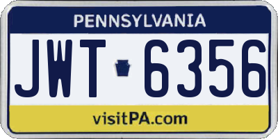 PA license plate JWT6356