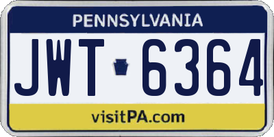 PA license plate JWT6364