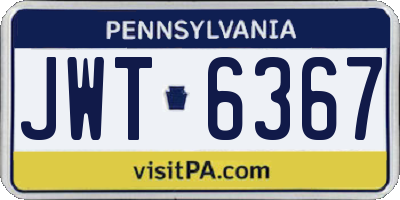 PA license plate JWT6367