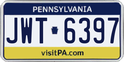PA license plate JWT6397