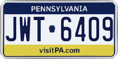 PA license plate JWT6409