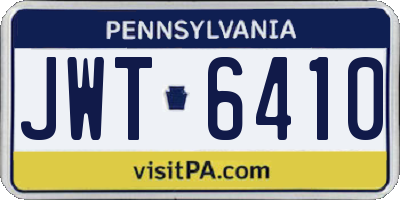 PA license plate JWT6410